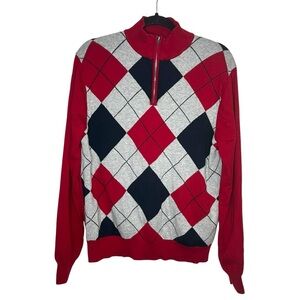 Chaps Golf 78 Men’s Argyle sweater - Red/Black/Gray - Size Medium